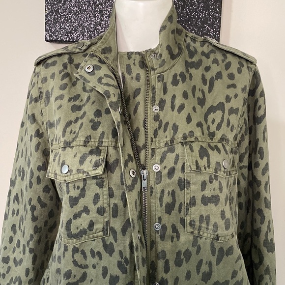 Rails Collins Green Leopard Tencel Lightweight Military Jacket Green Size XS - Picture 7 of 12